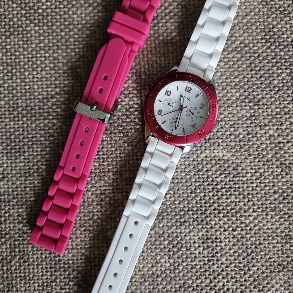 Relic Silver and White Smartwatch